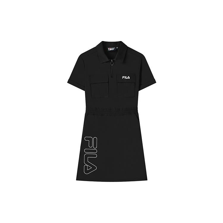New FILA X Magic Stick ORIGINALE Short Sleeved Dress Women's Jet Black F11W329306FBK