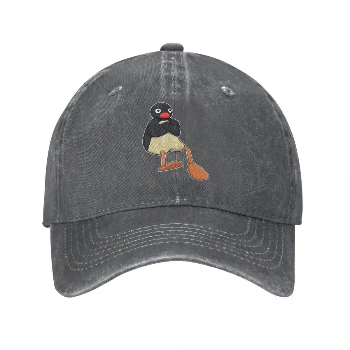 

Angry Pingu Unisex Style Baseball Cap Noot Noot Cute Distressed Denim Washed Hats Cap Vintage Outdoor Running Golf Snapback Hat One Size