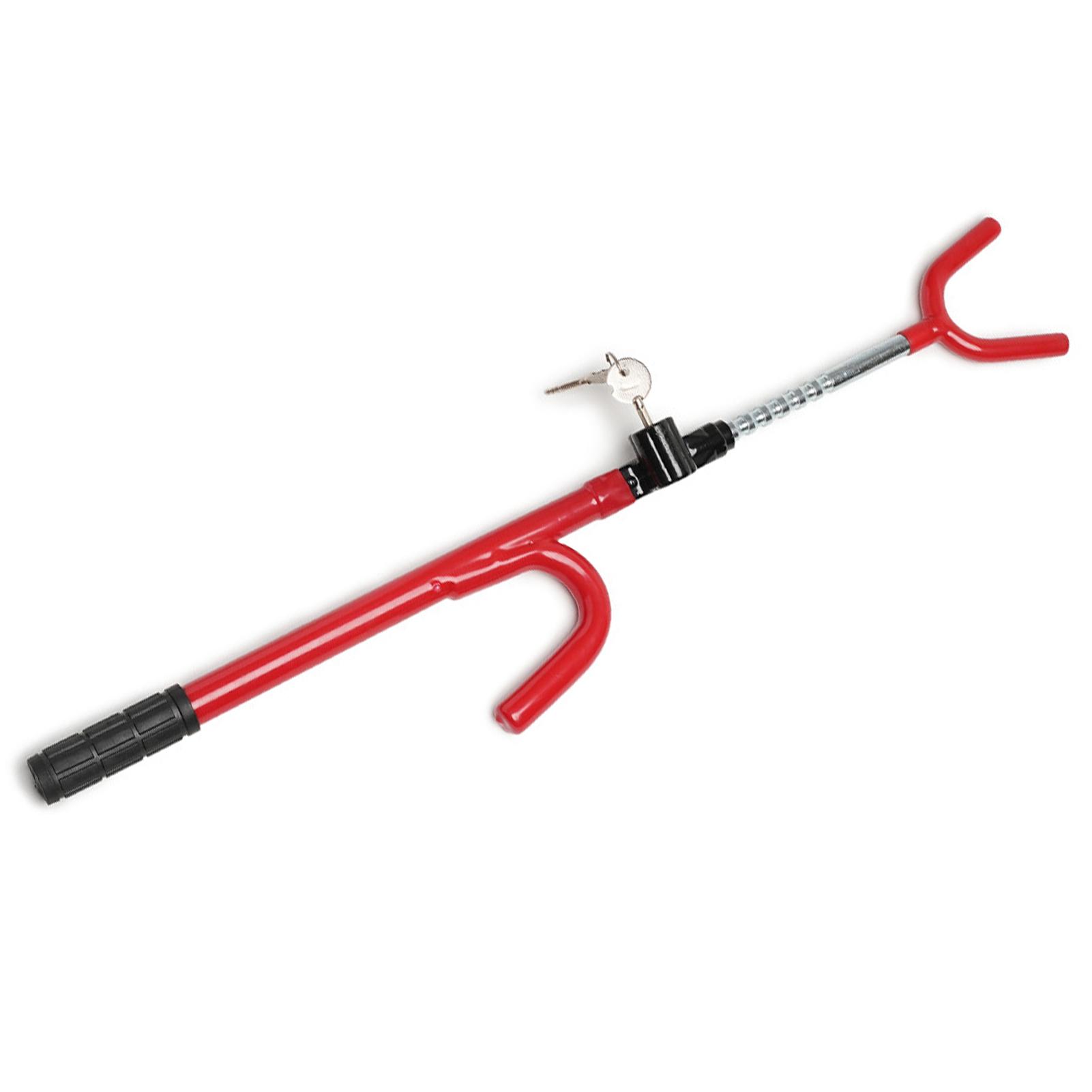 

Универсальный автомобильный замок на руль с двойной перекладиной, регулируемой длины, противоугонный, надежный замок на руль для автомобиля, замок на руль