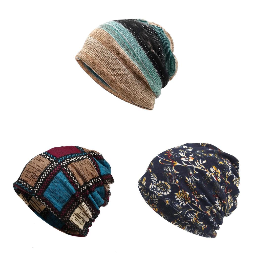 Vintage Style Pullover Cap With Printed Design For Casual Winter Outfits