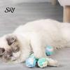 Plüsch-Katzen-Spielzeugball mit integrierter Glocke, weiche Macaron-Bälle, lustiges Spielzeug, bissfeste Kauspielzeuge für Wohnungskatzen und Kätzchen, Geräuschentwicklung