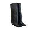 Chunk Leather High Boots Women Knee High Pointed Toe Heels Shoes Woman Trend Chelsea Boots New Pumps Snow Gladiator Botas Mujer