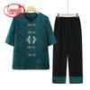 LANGSHA Women's Summer New Chinese Style Tang Suit Two-Piece Set