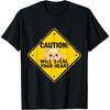 Caution Sign Pomeranian Dog Funny Gift Pom Puppy T-Shirt
