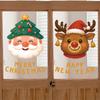 Window Christmas Pvc Sticker Santa And Reindeer Design For Home Decoration