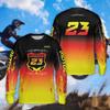 25-26 Spring and Autumn Motocross Long-sleeved Shirts, Colored Motocross Bikes, 3D Printed T-shirts, Motocross Team T-shirts