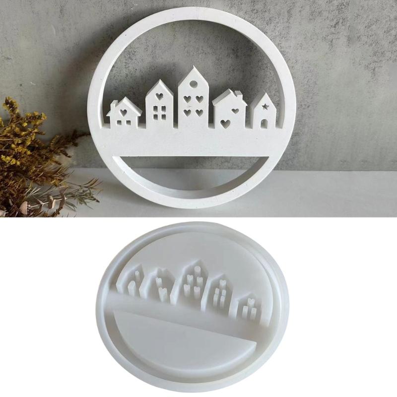 Handmade House Shaped Silicone Mold Eye Catching E House Decorations Silicone Mold Ornament Crafting Resin Mold