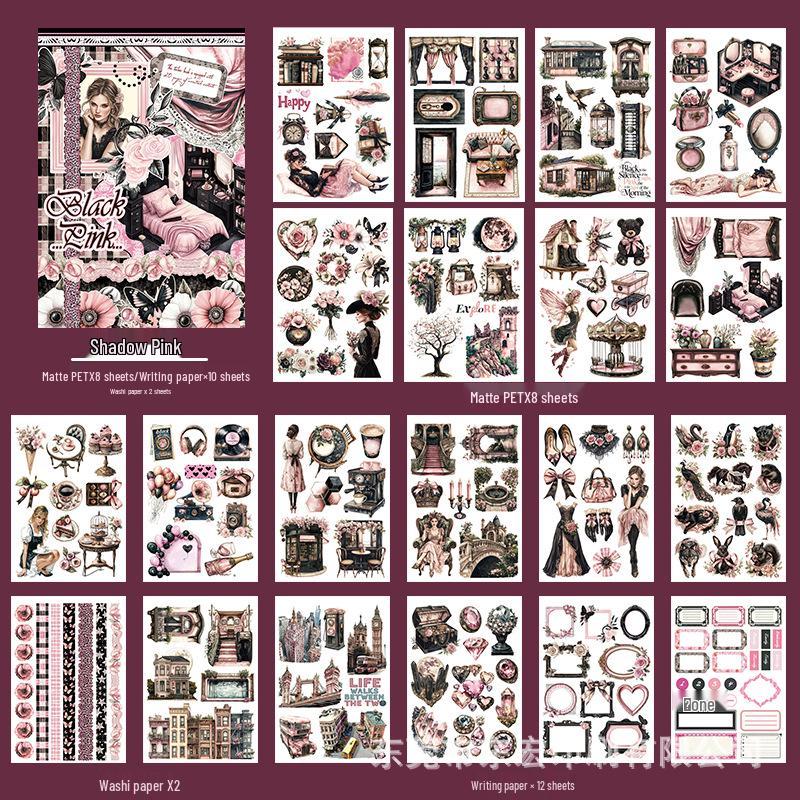 Cross-Border Pet Sticker Pack: European & American Alice Art for Junk Journals & Collages
