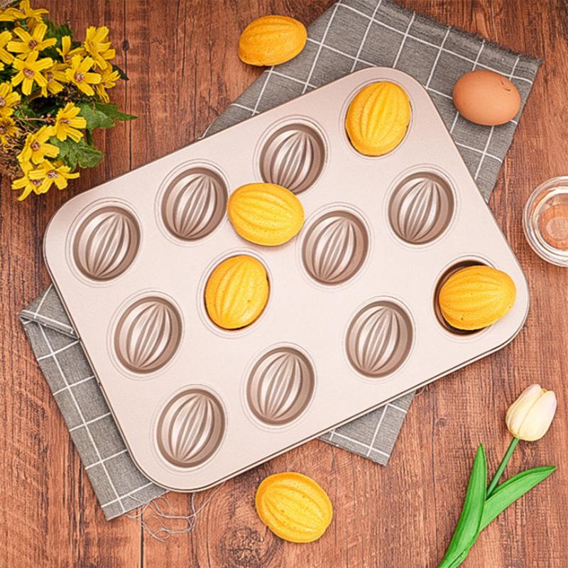 Cake Mold Carbon Steel 6 9 12 Cavities Nonstick Baking Pan Bread Tray for Professional Home Kitchen Use