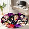 Classic Japanese-style Cartoon Demon Slayer Round Rug, Home Soft Decorative Anti-slip Yoga Mat and Chair Mat, Outdoor Floor Mat Carpet K10