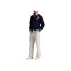 Polo Ralph Lauren The Rl Fleece Baseball Jacket Embroidered Pattern Snap Collar Long Sleeve Jacket Men jackets Navy-Blue 100040649