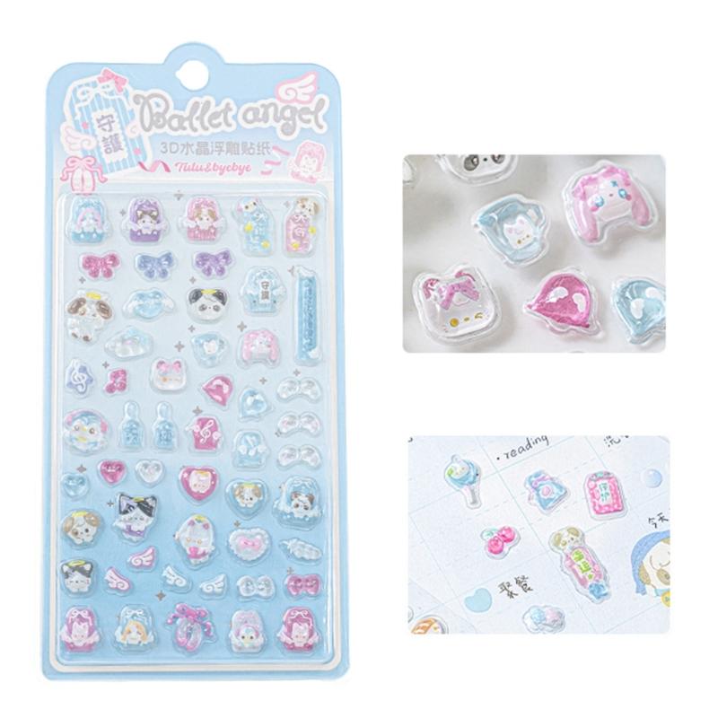 Cartoon Sticker 3D Stereoscopic Sticker Reward Sticker Bottle Sticker Decorative Sticker for Journal