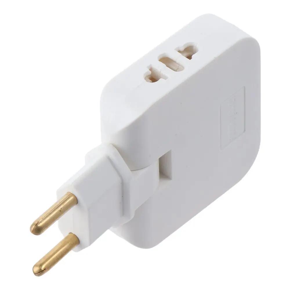 Plastic European Travel Plug Adapter White Ultrathin 180 Rotatable Sockets Copper One To Multiple Plug Converter Electrician
