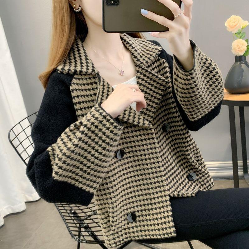 

Женская осенне-зимняя клетчатая куртка, толстая повседневная куртка, пальто больших размеров 2XL