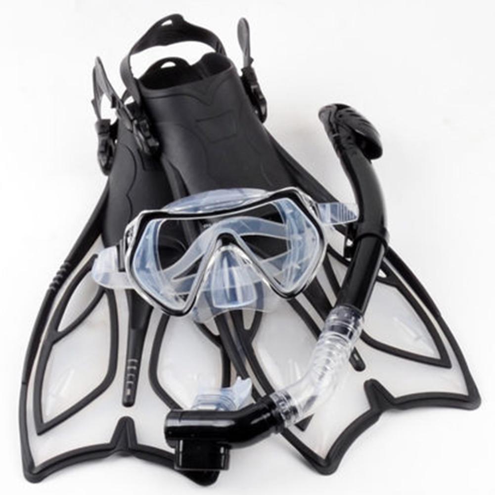Exquisite Diving Set Silicone Snorkel Flippers Shortsighted Swim Goggles Diving Accessories