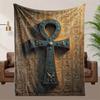 1 Cozy Flannel Blanket Featuring an Ancient Egyptian Pattern, Printed with Soft High-definition Digital Technology. It's the Perfect Gift for Family a