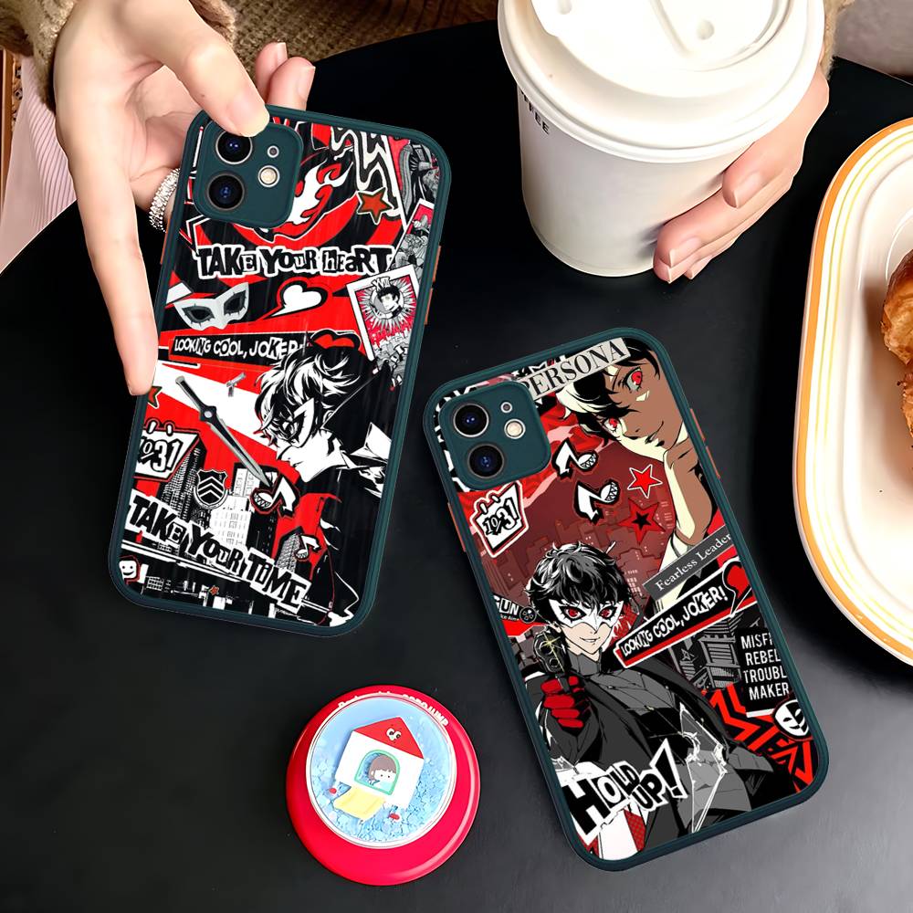 Persona 5 Matte Protective Case for iPhone 16 15 14 13 12 11 Pro Max X XS MAX Protection Case