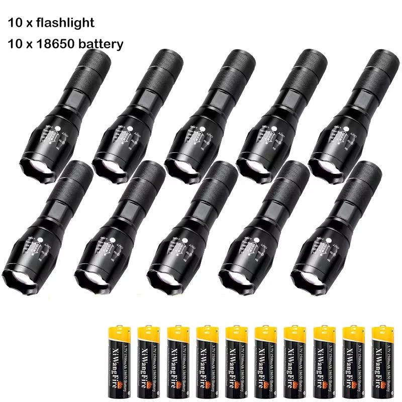 High Power T6 LED Flashlights Camping Torch 5 Light Modes Zoom Light Aluminum Alloys Waterproof Material External 18650 Battery