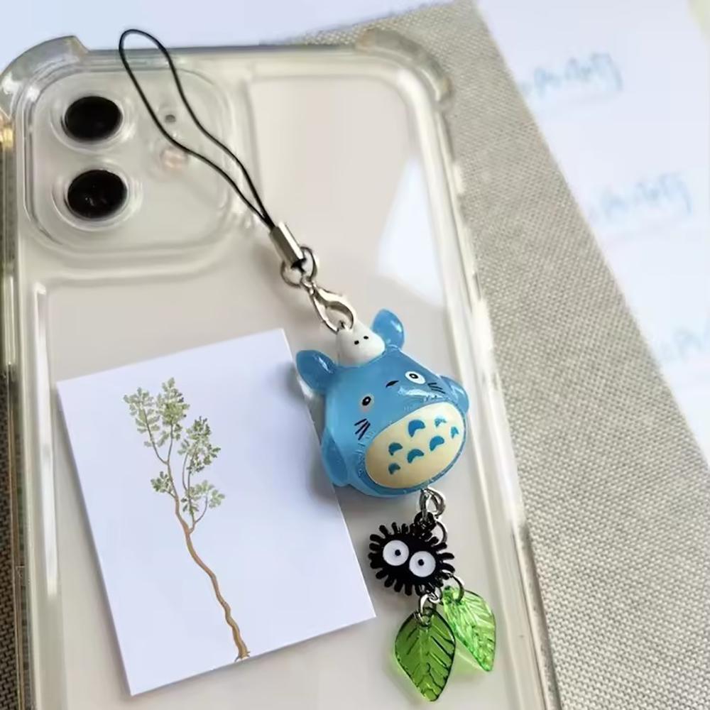 Blue Animal Totoro Phone Charm Soot Sprite Woodland Anime Cat Cosplay Pendant Accessories Handmade Gift Bag Charm