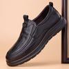 Premium Genuine Leather Men'S Loafers Slip-On Comfort Thick Sole Business Shoes Office Daily Wear Lightweight Durable Footwear