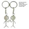 1 Pair Keychain Figure Heart Posture Charm Key Chain Square Style Durable Metal Keyring Backpack Bag Accessories