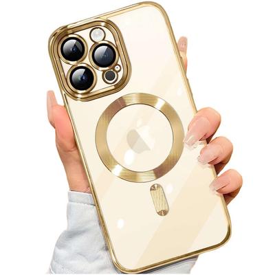 Etui Magsafe Case Do Apple Iphone 14 Pro Max Alogy Glamour Luxury Ring Obudowa Złote Przezroczyste