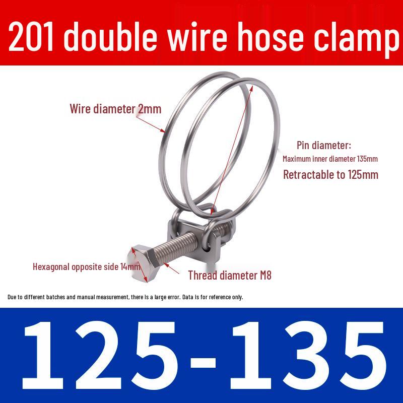 Doppeldraht-Schlauchschelle aus Edelstahl für Feuer-, Wasser-, Gasleitungen - Verdickt