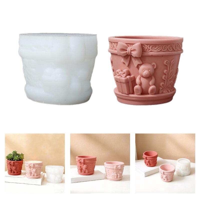 Creative Bear Silicone Mold For Resin Jewelry Making Easy Demolding Miniature Planter And Decorative Items Mould