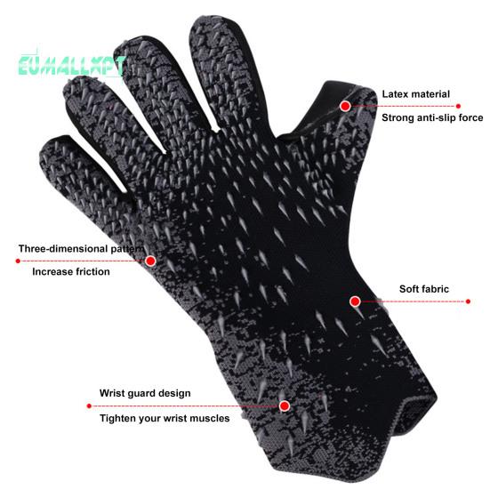 1 Pair Soccer Goalie Gloves Wear-resistant Impact Resistant Non-slip Texture Breathable Strong Grip Goalkeeper Gloves Goalie Gloves Sports Supplies