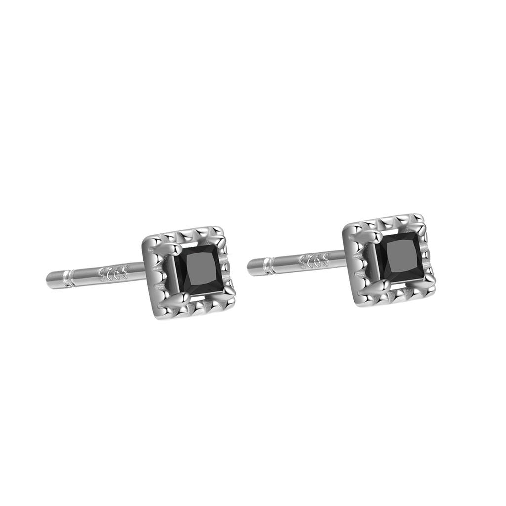 925 Sterling Silver Colorful Zircon Geometric Mini Stud Earrings for Women Hypoallergenic Jewelry Gift