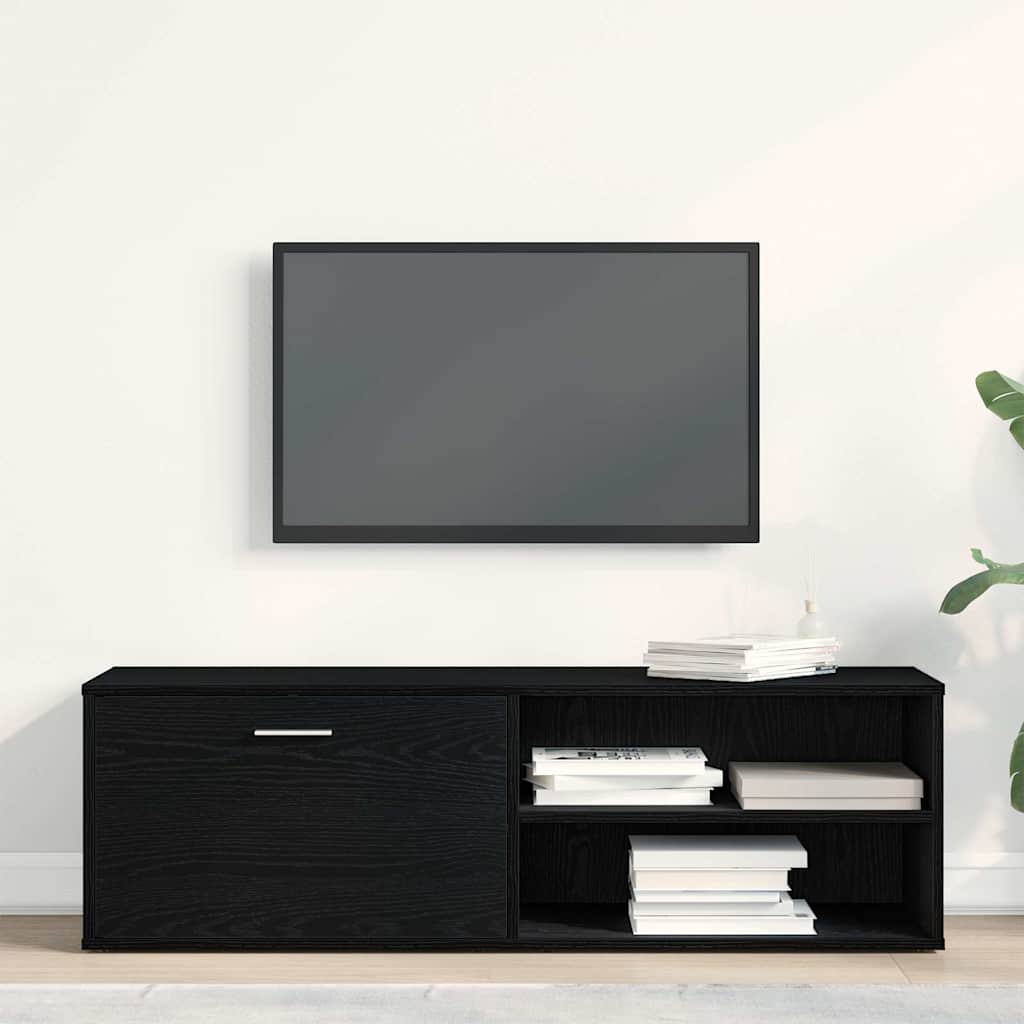 TV Cabinet Black Oak 120 X 34 X 37 Cm Particleboard