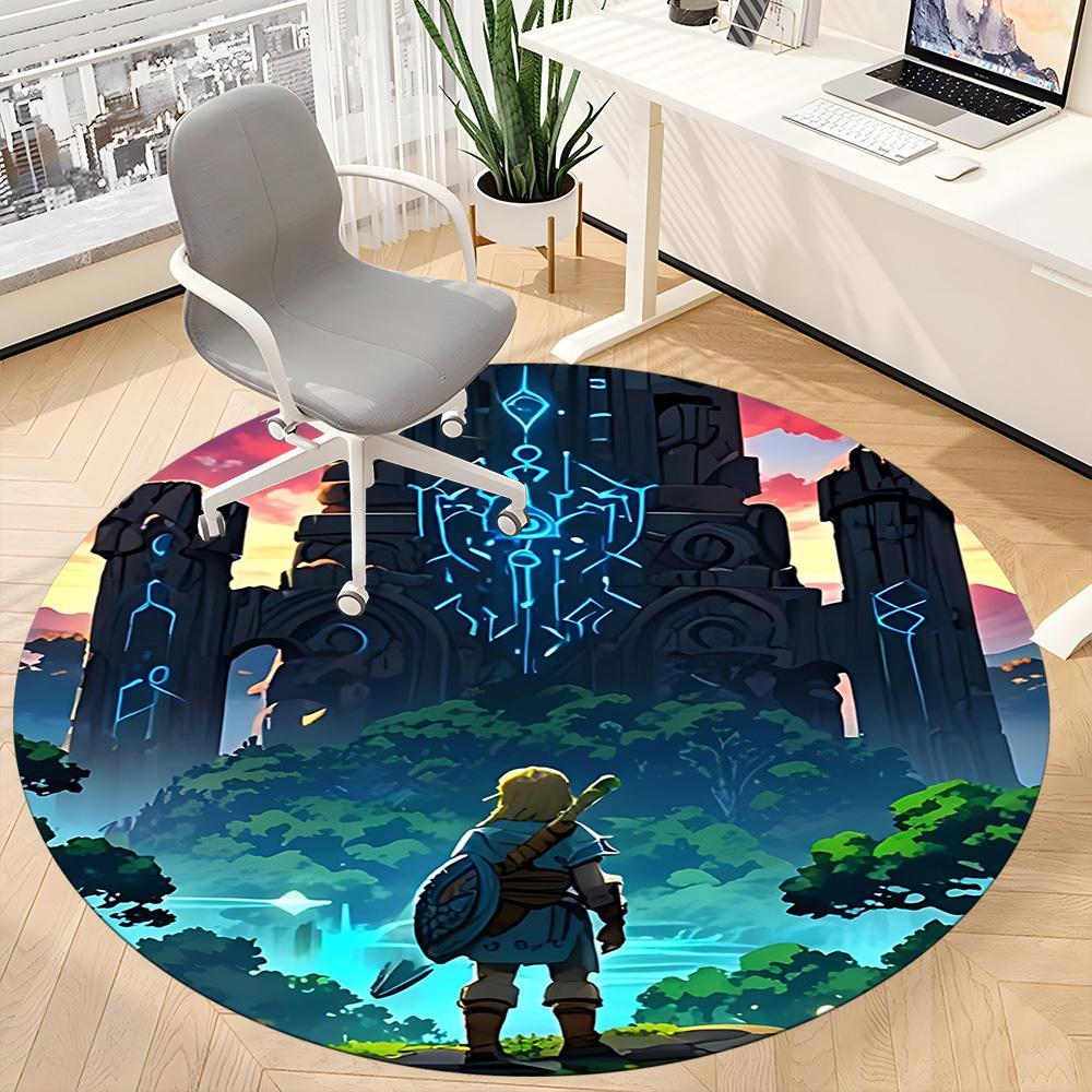 1pc The Legend of Office Round Area Rug, Bedroom Living Room Home Decor, Room Deco, Offic a1016201