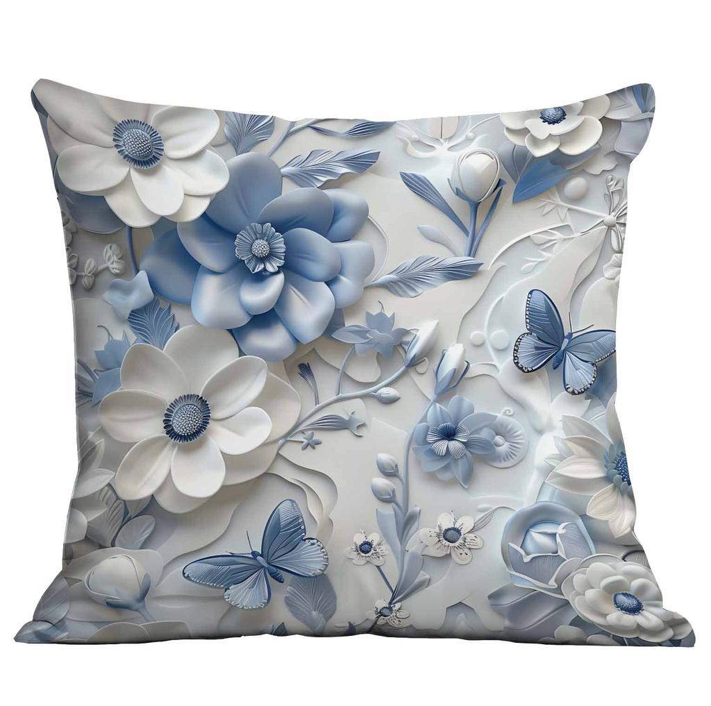 Spring and Summer 3D Floral Print Pillowcase Home Sofa Cushion Pillowcase