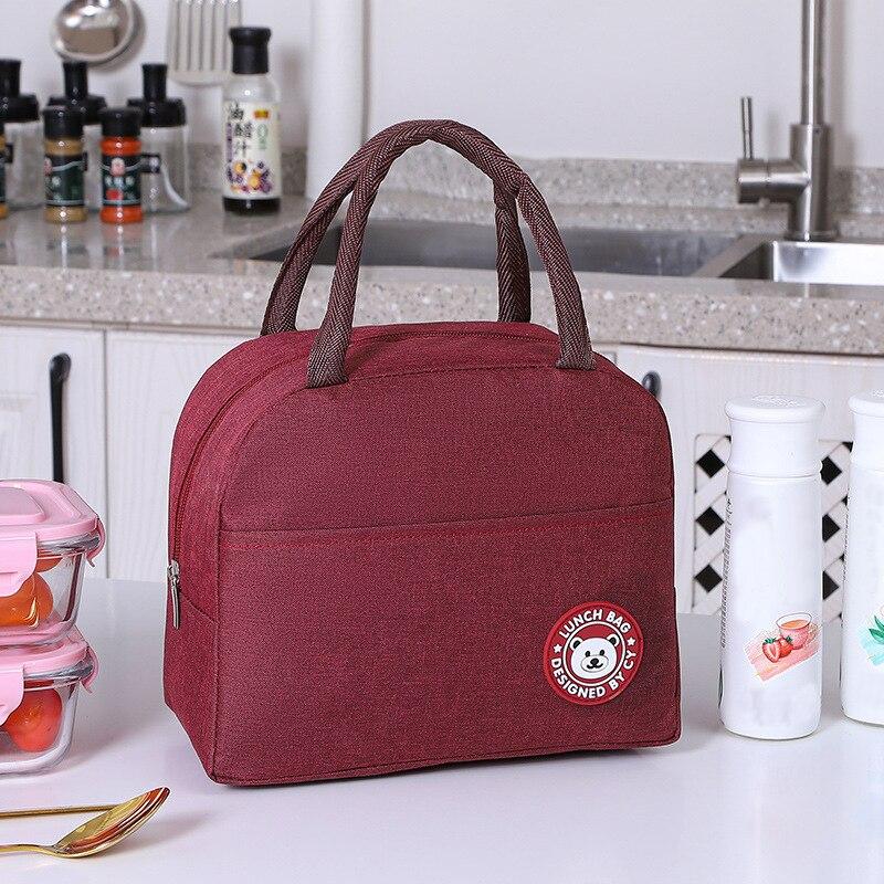 Insulated Lunch Bag Women Kids Cooler Bag Thermal Bag Portable Ice Pack Tote Canvas Food Container Food Picnic Bags