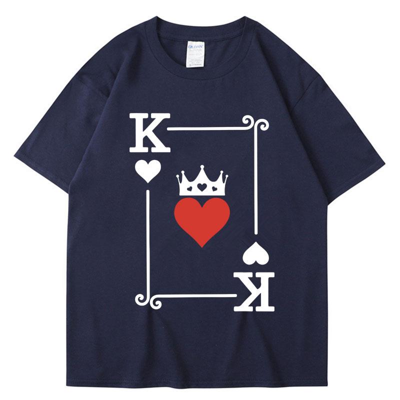 King and of Hearts Funny T Shirt Unisex Women Fashion Novelty TShirts Oversized Cotton Casual Playing Card Summer Streetwear