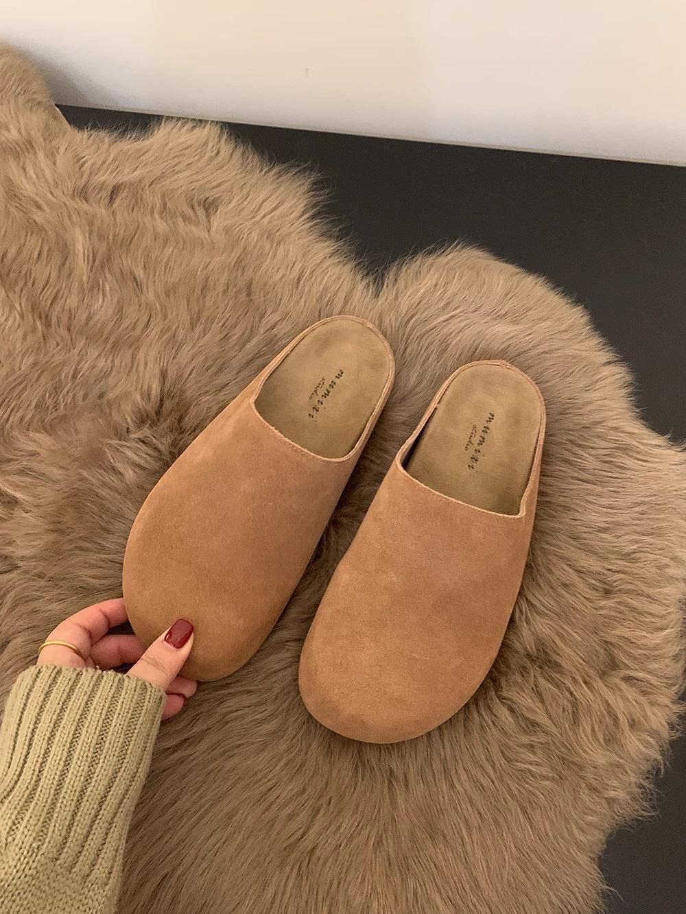 

Большой размер сумка голова полушлепки женские летние весенне-осенние мягкая подошва ретро уродливо-милые полуподносы 41 коричневый