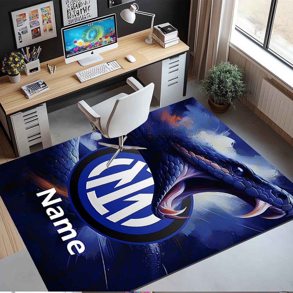 Custom Name Inter Milan Printed Carpet,Rug for Office Chair Living Room Bedroom Kitchen Room Decor Gifts.