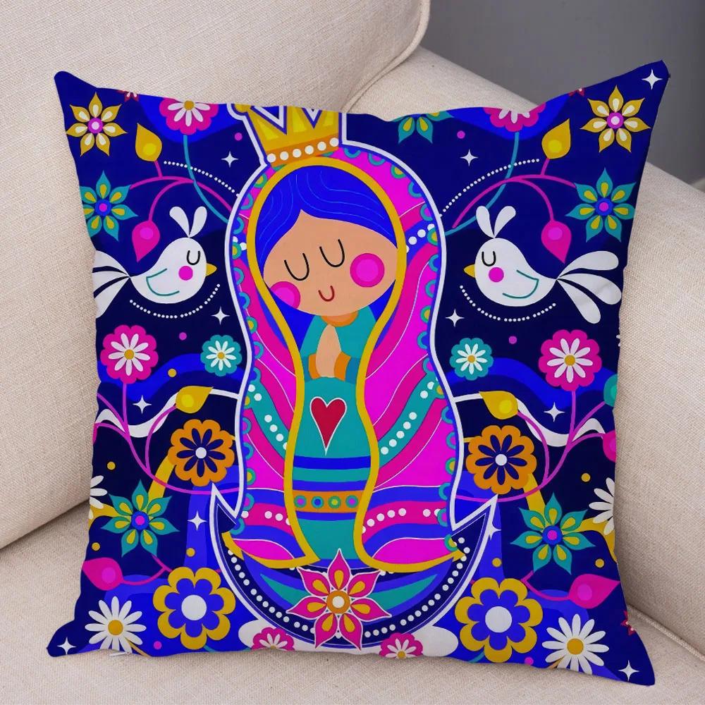 Jungfrau Maria Kunst Kissenbezug Dekoration Kawaii Cartoon Kinder Sofakissenbezug Zuhause Auto