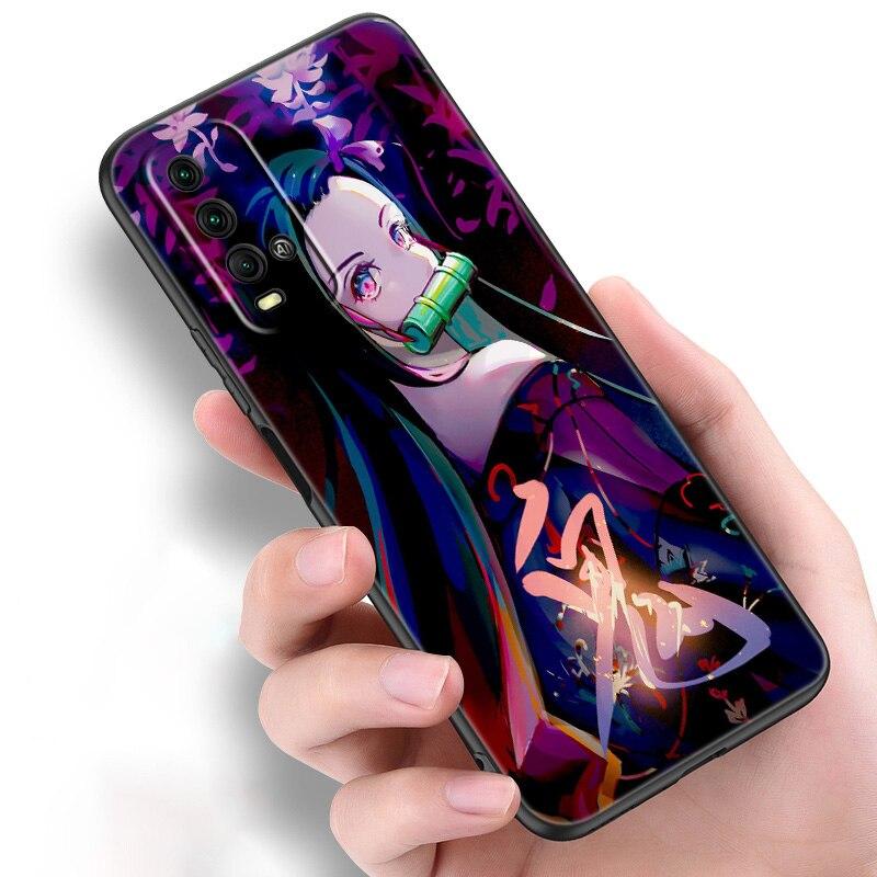 Anime Demon Slayer Nezuko Silicone Phone Case For Xiaomi Redmi Note 11 10 9 8 Pro 11T 10T 10S 9S 8T 9 9A 9C 9T Black Soft Cover