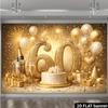 Sfondo per 60° compleanno su piano 2D, tema oro champagne con elementi dorati scintillanti per il 60°