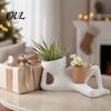 Fun Housewarming Gifts for Plant Lovers Funny Smiling Face Planter, Lying Down Lazy Guy Pot with Drainage Playful Planter Small Plants Holes,