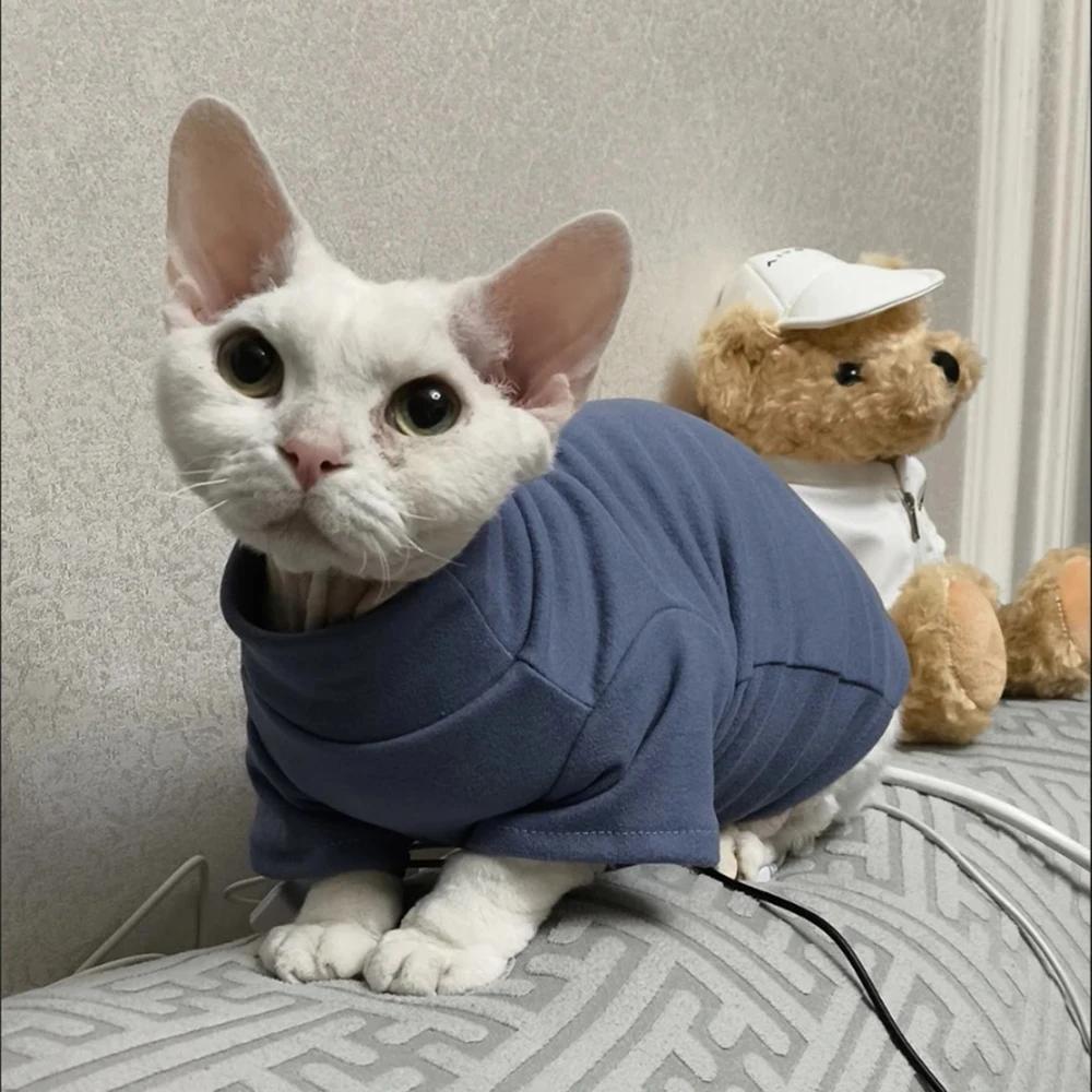 Autumn Winter Cat Hoodie for Cats Solid Pet Kitten Clothes Sphynx Maine Coon Ragdoll Pullovers ropa para gatos mascotas Shirts