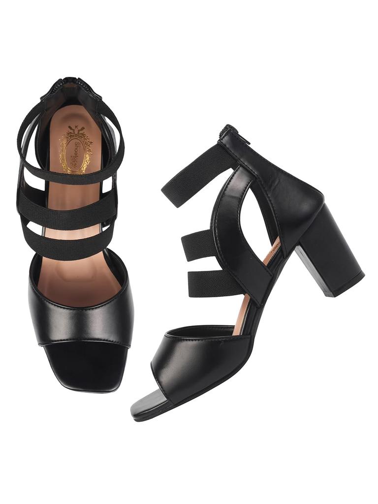 Shoetopia Women'S Heeled Sandal-6 Kids Uk (Acp-Black)-Eu39