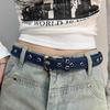 Star Hollowed Pin Buckle Metal Buckle Belts Korean Style Denim Belt  Clothing Accessories