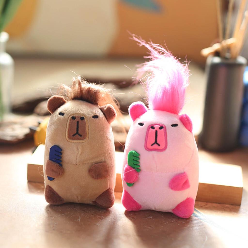 Creative Plush Capybara Keychain Creative Bag Charm Pendant Adorable Stuffed Animal Doll Keyring Stylish Accessories