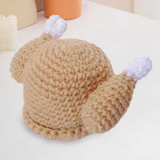 Chicken Leg Hat Highly Elastic Knitted Windproof Thermal Cap for Winter Fun