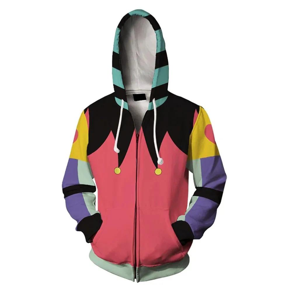 Helluva Boss Fizzarolli Cosplay Zip-up Hoodie Long Sleeve Fashion Fleece Winter Sweatshirts Men Women  Zipper Hooded Pullovers