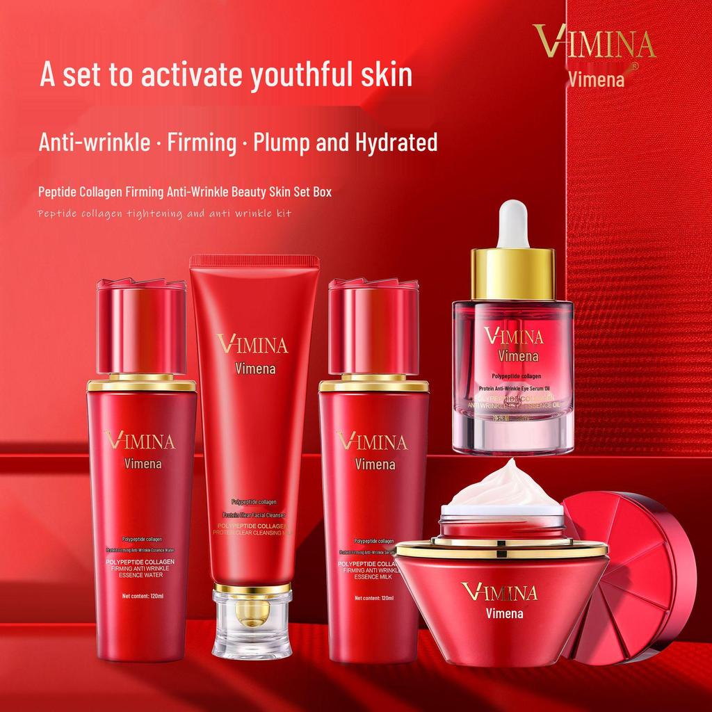 Radiant Peptide Collagen Set: Tender, Moisturizing, Non-Greasy Skincare for Brighter Skin Tone.