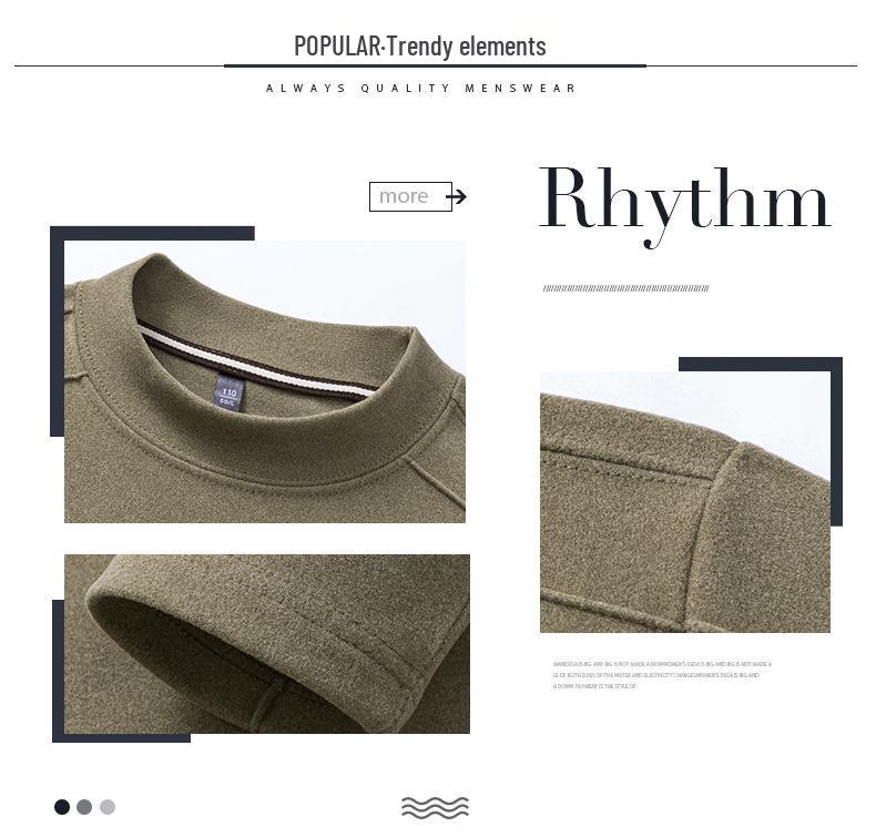 Men's Thickened Warm Long-Sleeve Hoodie, 2025: Half-High Collar, Double-Sided German Fleece, Self-Heating Solid Color Base Layer