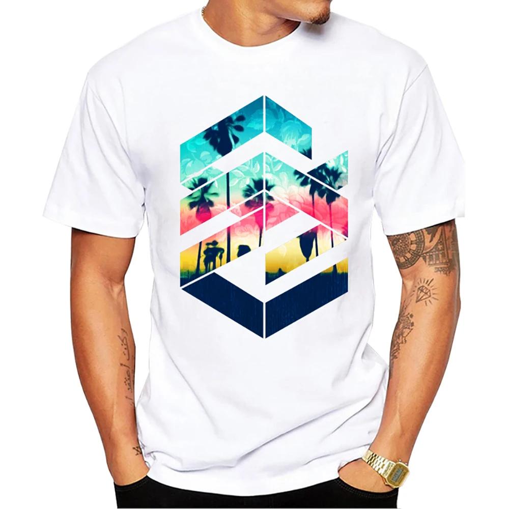 TEEHUB New Arrival 2019 Fashion Grunge Dripping Turquoise Misty Forest Print Men T-Shirt Short Sleeve O-Neck Tops Hipster Tee